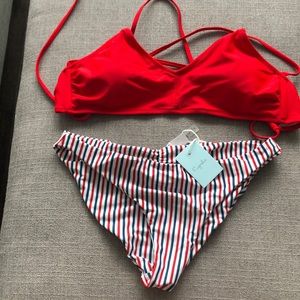 Cupshe red white and blue bikini